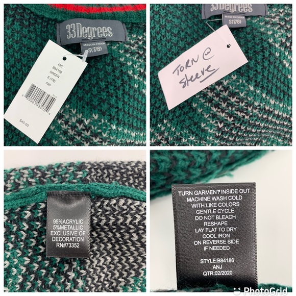 33 Degrees Ski Sloth Ugly Christmas Sweater, (7/8) - Picture 14 of 14